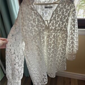 Zara Ivory Floral Lace dress